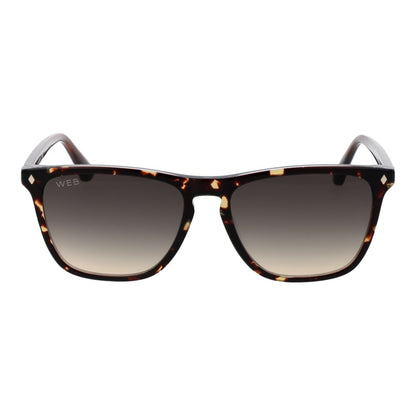 Sunglasses by Web for men in brown showcases a ethereal silhouette, featuring brown coloured frame rectangle full-rim frame design with gradient category-3-dark-tint lens for a ethereal finish.