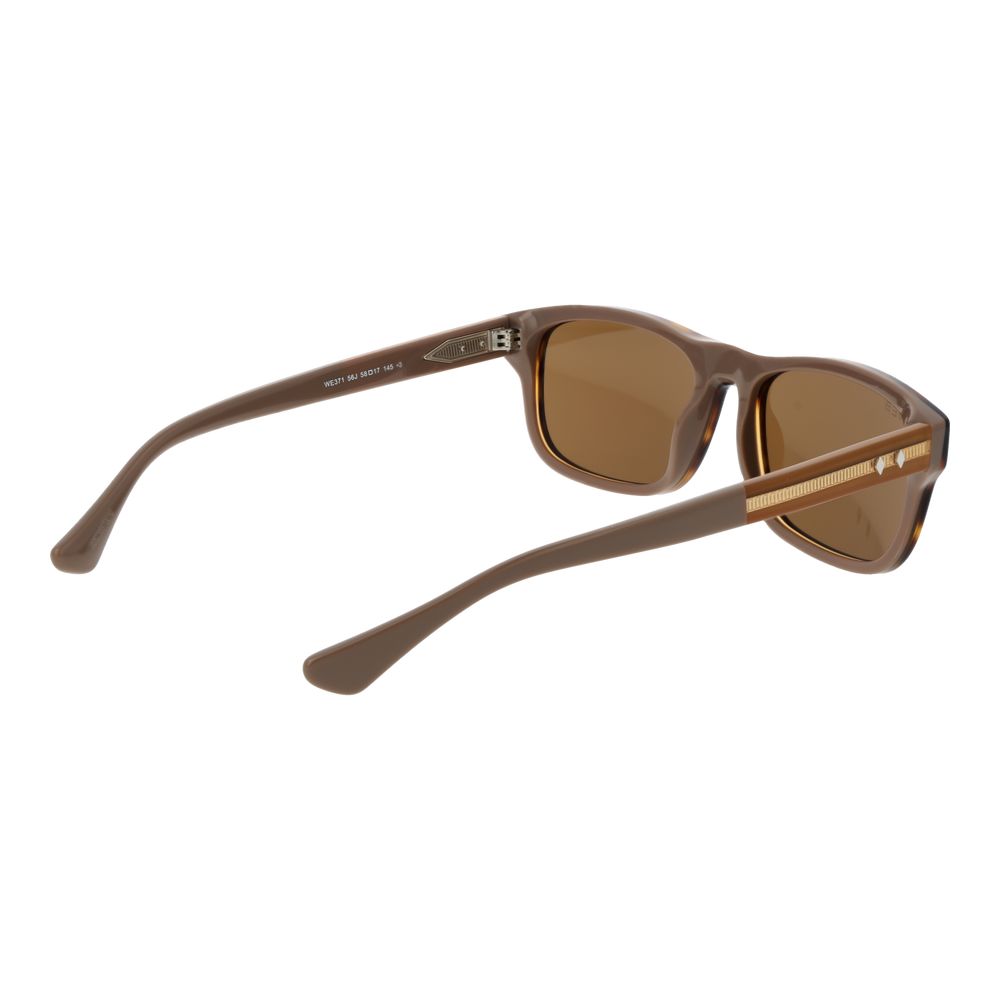 Sunglasses by Web for men in brown showcases a ethereal silhouette, featuring brown coloured frame rectangle full-rim frame design with non-polarized category-3-dark-tint lens for a ethereal finish.