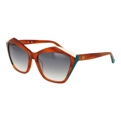 Sunglasses by Marciano by Guess for women in acetate copper showcases a ethereal silhouette, featuring copper coloured frame full-rim frame design with gradient category-2-medium-tint lens for a ethereal finish.