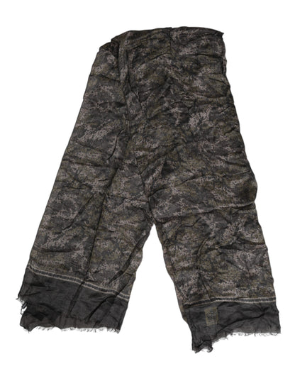 Dolce & Gabbana Modal & Cashmere Foulard Neck-Warmer Wrap Scarf - Multicolor Camouflage