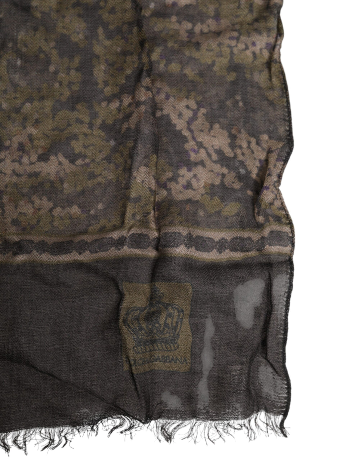 Dolce & Gabbana Modal & Cashmere Foulard Neck-Warmer Wrap Scarf - Multicolor Camouflage