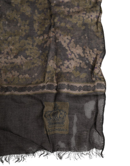 Dolce & Gabbana Modal & Cashmere Foulard Neck-Warmer Wrap Scarf - Multicolor Camouflage