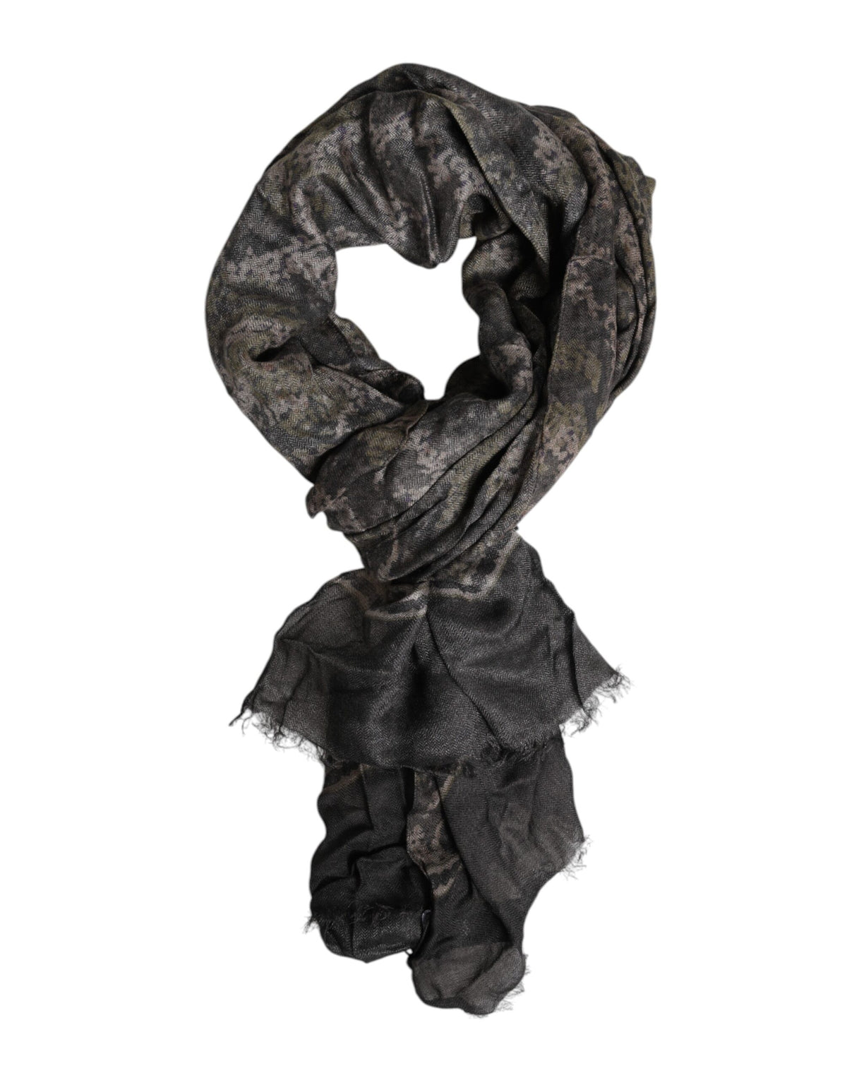 Dolce & Gabbana Modal & Cashmere Foulard Neck-Warmer Wrap Scarf - Multicolor Camouflage