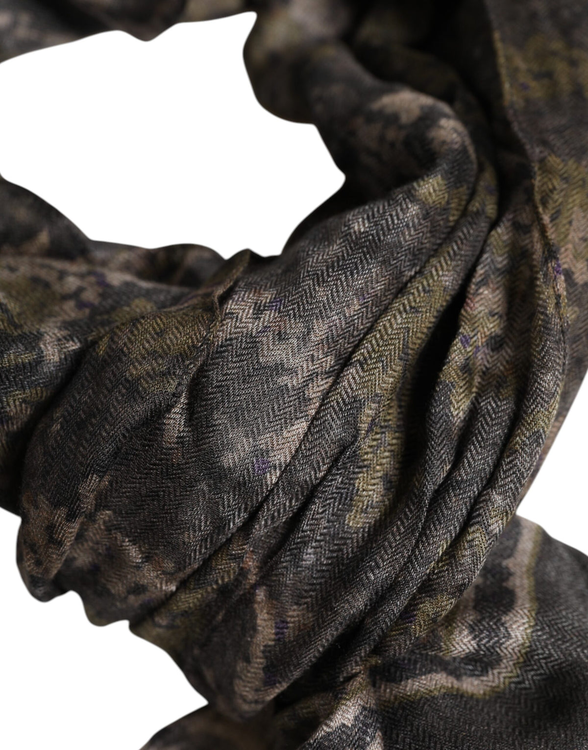 Dolce & Gabbana Modal & Cashmere Foulard Neck-Warmer Wrap Scarf - Multicolor Camouflage