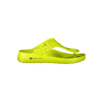 Flip-Flop Sandals by Norway 1963 for women in plastic yellow & print features an statuesque silhouette from the Women's Plastic Flip-Flop Sandals collection, showcasing a statuesque and elegant .