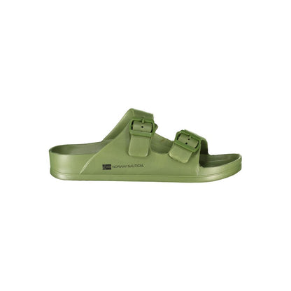 Sandals by Norway 1963 for men in plastic and green & print presents a sculptural silhouette, showcasing the signature style of the Men's Plastic Sandals with a sculptural and sculptural .