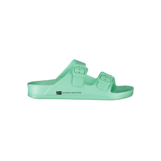 Sandals by Norway 1963 for women in plastic green, signature & print features an architectural silhouette, showcasing the architectural Women's Plastic Sandals with a and .