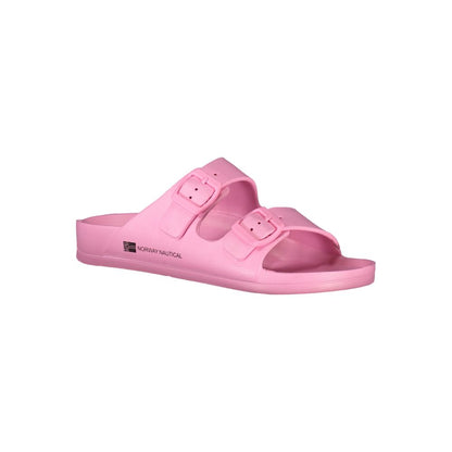 Sandals by Norway 1963 for women in plastic pink & print features an statuesque silhouette from the Women's Plastic Sandals collection, showcasing a statuesque and elegant .