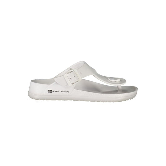 Flip-Flop Sandals by Norway 1963 for women in plastic white & print showcases a sculptural silhouette as Women's Plastic Flip-Flop Sandals, defined by a sculptural and sculptural for a sculptural look.
