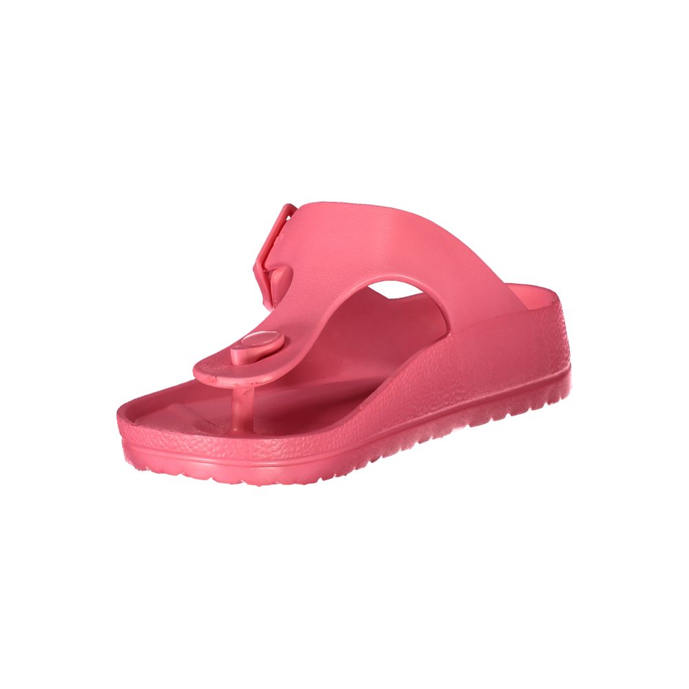 Flip-Flop Sandals by Norway 1963 for women in plastic pink & print showcases a sculptural silhouette as Women's Plastic Flip-Flop Sandals, defined by a sculptural and sculptural for a sculptural look.
