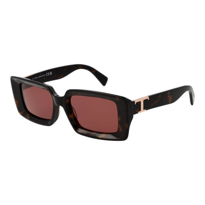 Sunglasses by Tod's for women in brown & rose features a sumptuous silhouette, showcasing a sumptuous rectangle full-rim frame design in brown coloured frame with high-performance .