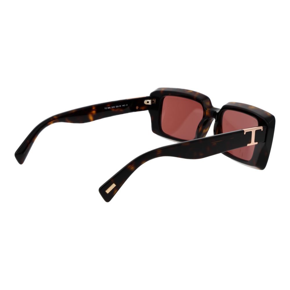 This Sunglasses by Tod's for women in brown & rose presents a sumptuous silhouette, showcasing a sumptuous rectangle full-rim frame design in brown coloured frame and high-performance .