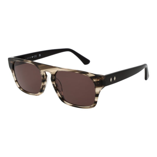 Sunglasses by Web for unisex in acetate gray features an lustrous rectangle full-rim frame design with gray coloured frame detailing and non-polarized category-3-dark-tint lens for a lustrous aesthetic.