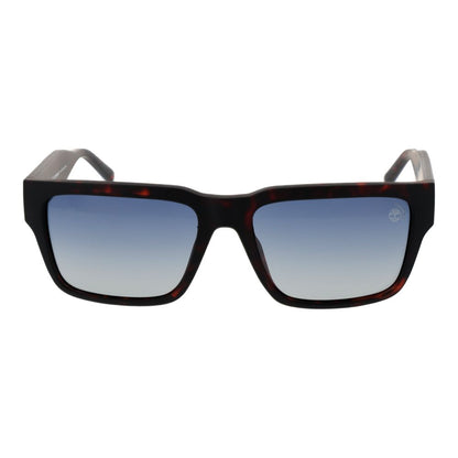 Sunglasses by Timberland for men in plastic brown features a sumptuous silhouette, showcasing a sumptuous rectangle full-rim frame design in brown coloured frame with high-performance polarized gradient category-2-medium-tint lens.