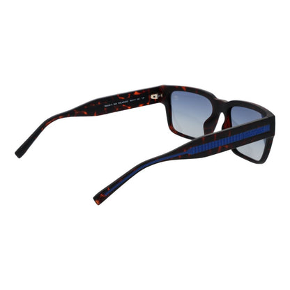 Sunglasses by Timberland for men in plastic brown showcases a ethereal silhouette, featuring brown coloured frame rectangle full-rim frame design with polarized gradient category-2-medium-tint lens for a ethereal finish.