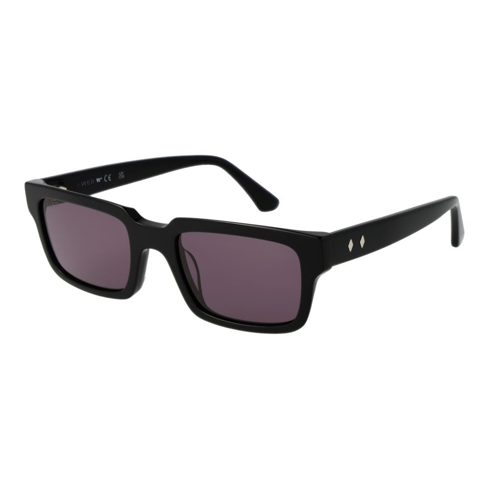 Sunglasses by Web for men in acetate and black featuring an opulent rectangle full-rim frame design with a sophisticated black coloured frame finish and high-performance non-polarized category-3-dark-tint lens.