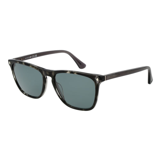 Sunglasses by Web for men in acetate black showcases a ethereal silhouette, featuring black coloured frame full-rim trapezium frame design with non-polarized category-2-medium-tint lens for a ethereal finish.