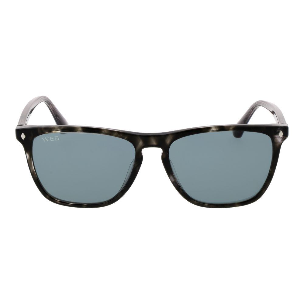 This Sunglasses by Web for men in acetate black presents a sumptuous silhouette, showcasing a sumptuous full-rim trapezium frame design in black coloured frame and high-performance non-polarized category-2-medium-tint lens.