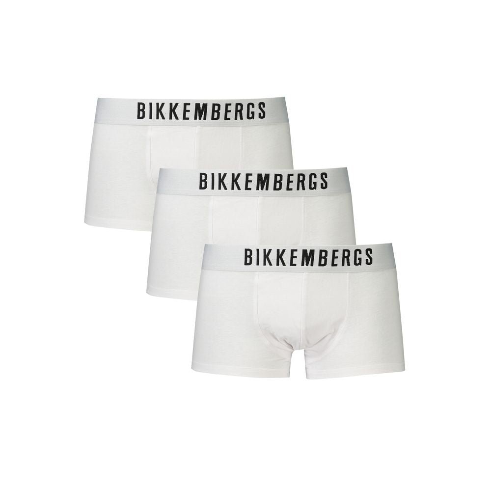 Underwear Boxer Shorts by Bikkembergs for men in cotton white & print features an sleek fit, showcasing the sleek design of this Men's Cotton Underwear Boxer Shorts.