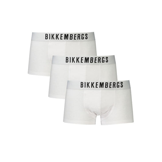 Underwear Boxer Shorts by Bikkembergs for men in cotton white & print features an sleek fit, showcasing the sleek design of this Men's Cotton Underwear Boxer Shorts.