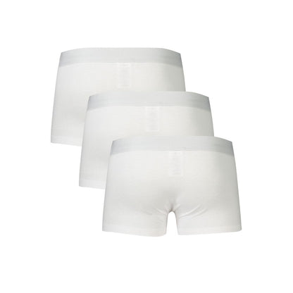 Underwear Boxer Shorts by Bikkembergs for men in cotton white & print features an ergonomic silhouette, showcasing the ergonomic design of the Men's Cotton Underwear Boxer Shorts collection with a premium, ergonomic finish.