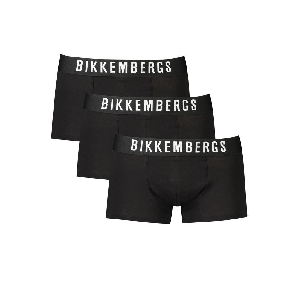Underwear Boxer Shorts by Bikkembergs for men in cotton black & print features an ethereal silhouette, showcasing the premium craftsmanship and ethereal style of the signature Men's Cotton Underwear Boxer Shorts collection.