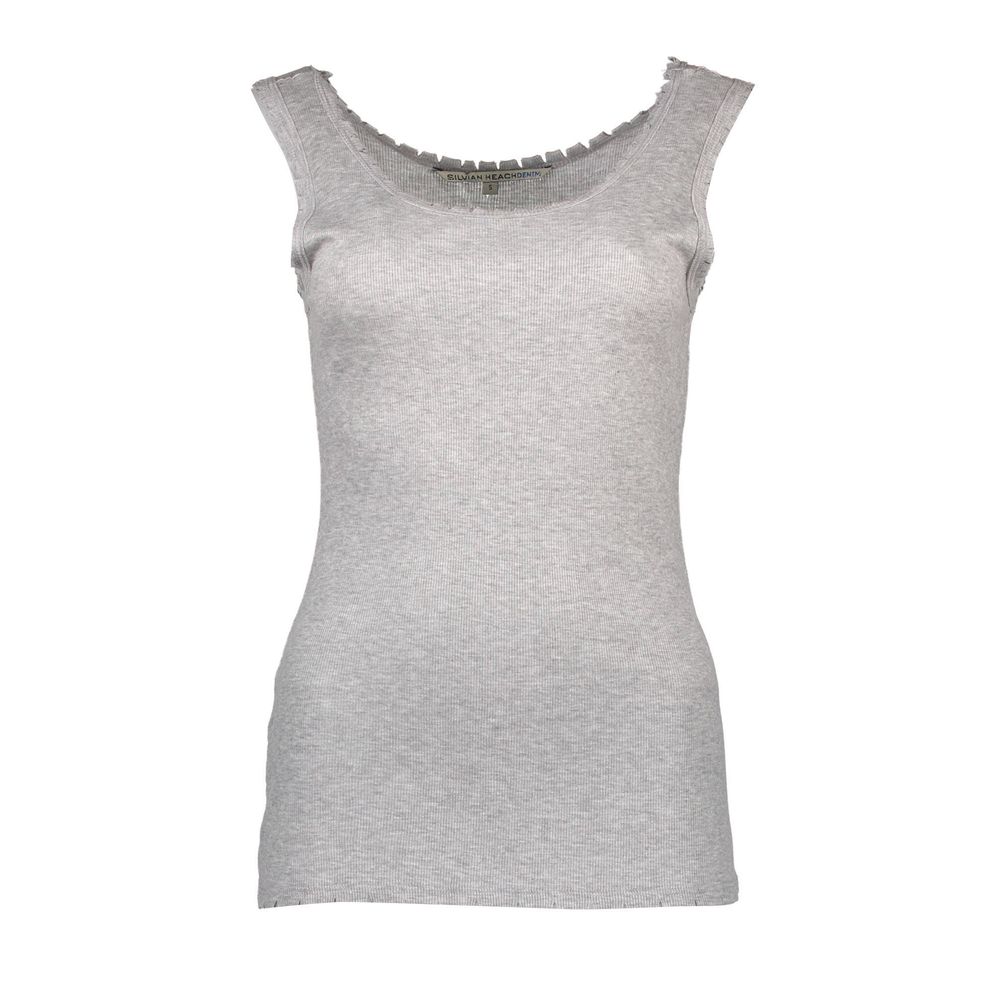 T-Shirt by Silvian Heach for women in viscose gray features a plush silhouette, showcasing a sophisticated and for a truly plush finish.