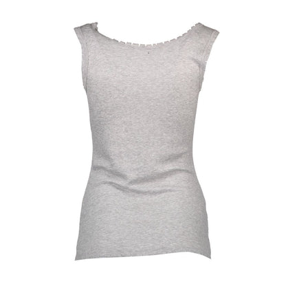 T-Shirt by Silvian Heach for women in viscose gray showcases a fashionable silhouette, elegantly detailed with a fashionable and for a sophisticated, high-fashion look.