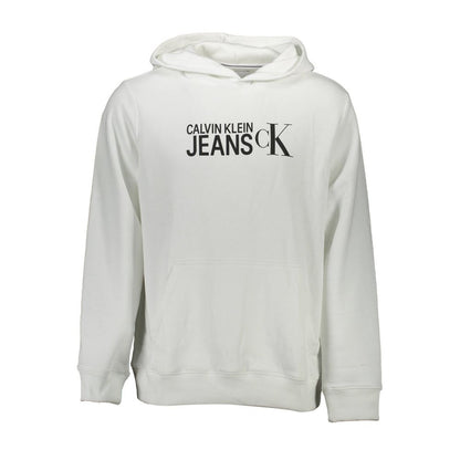Hooded Sweatshirt Sweater by Calvin Klein for men in organic cotton & polyester white showcases a downtown chic silhouette, artfully finished with a downtown chic hooded neckline and for a sophisticated, high-end look.