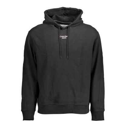 Hooded Sweatshirt Sweater by Calvin Klein for men in cotton black features an polished silhouette, showcasing refined and a sophisticated hooded neckline for a truly polished finish.