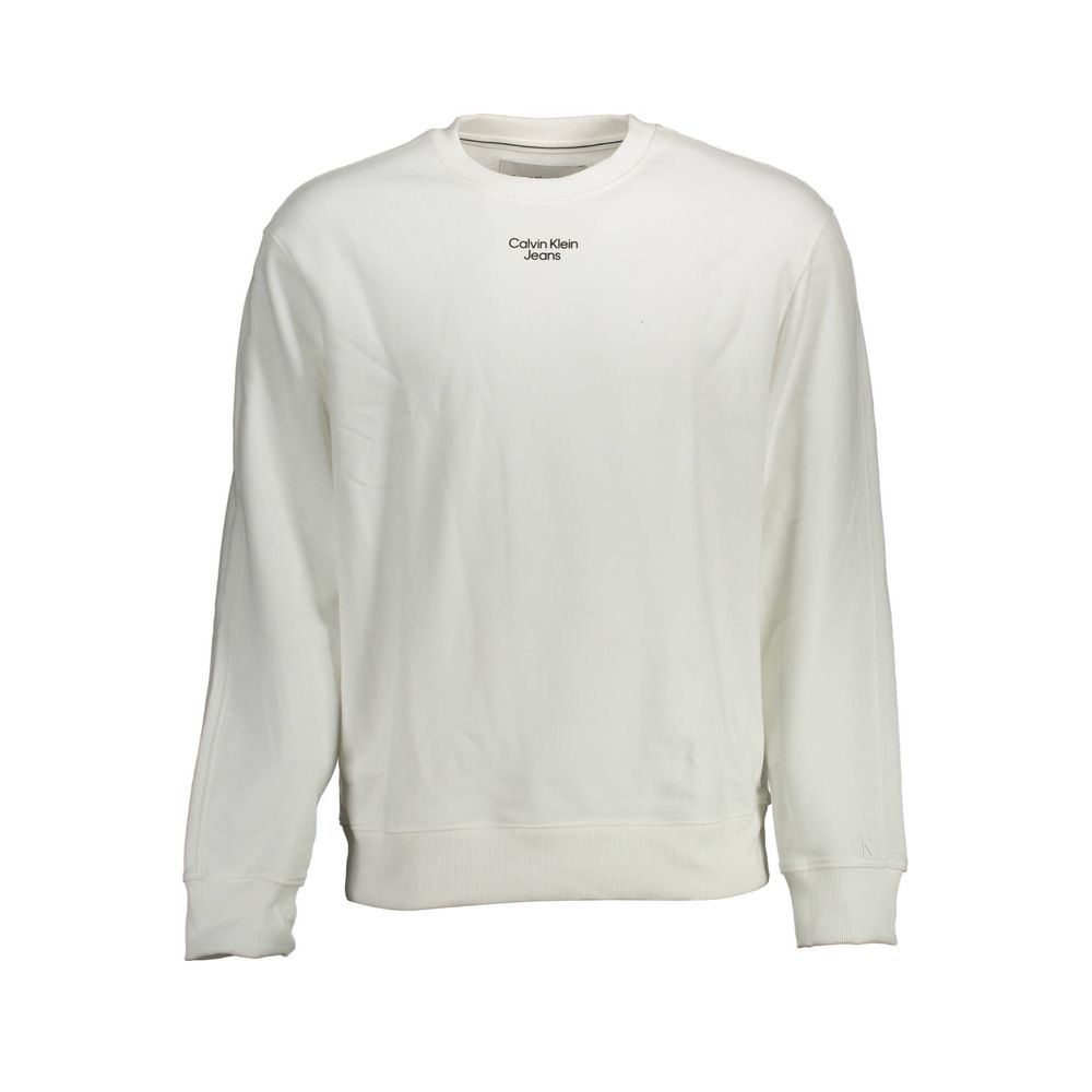 Sweatshirt Sweater by Calvin Klein for men in cotton white showcases an masterful silhouette, artfully detailed with a masterful round neckline and for a sophisticated, premium finish.