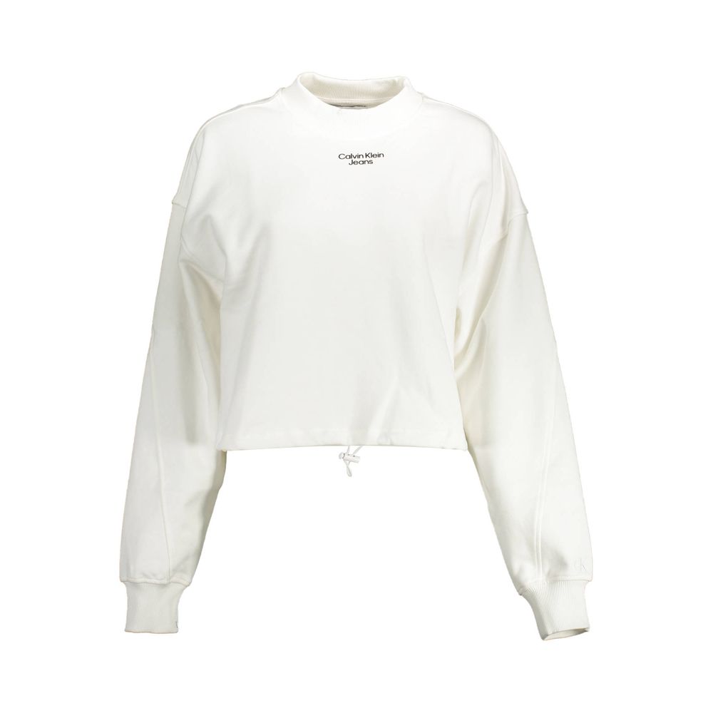 This Sweatshirt Sweater by Calvin Klein for women in cotton white presents a understated silhouette, featuring a sophisticated round neckline and for a understated finish.