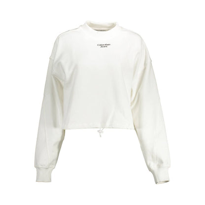 This Sweatshirt Sweater by Calvin Klein for women in cotton white presents a understated silhouette, featuring a sophisticated round neckline and for a understated finish.