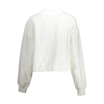 Sweatshirt Sweater by Calvin Klein for women in cotton white features an tactile silhouette, showcasing a sophisticated and tactile for a refined finish.