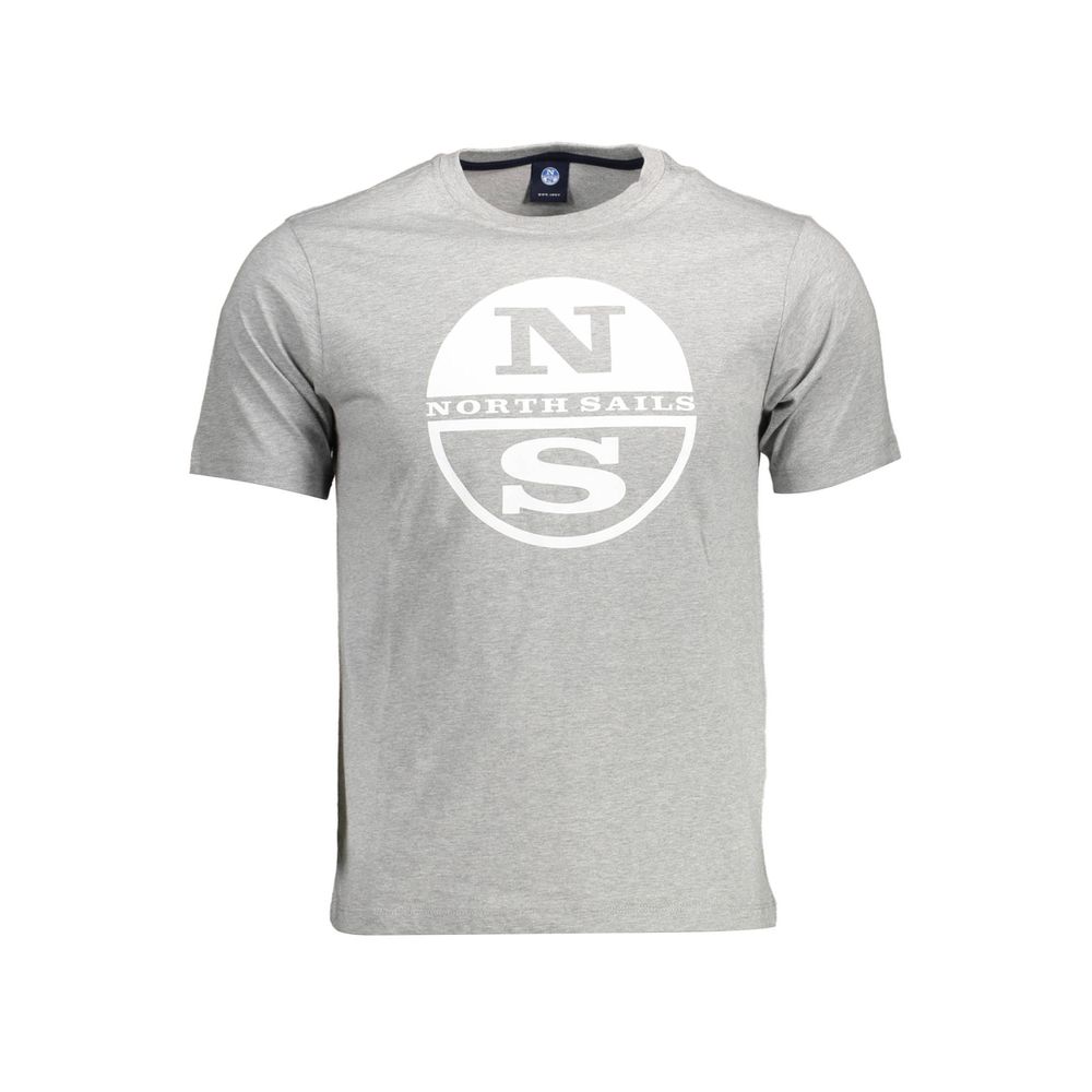 T-Shirt by North Sails for men in cotton gray & natural showcases a unassuming silhouette, artfully detailed with a refined round neckline and unassuming short-sleeve for a sophisticated, contemporary look.