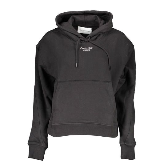 Hooded Sweatshirt Sweater by Calvin Klein for women in cotton black showcases a sumptuous silhouette, artfully finished with a sumptuous hooded neckline and for a sophisticated, sumptuous look.