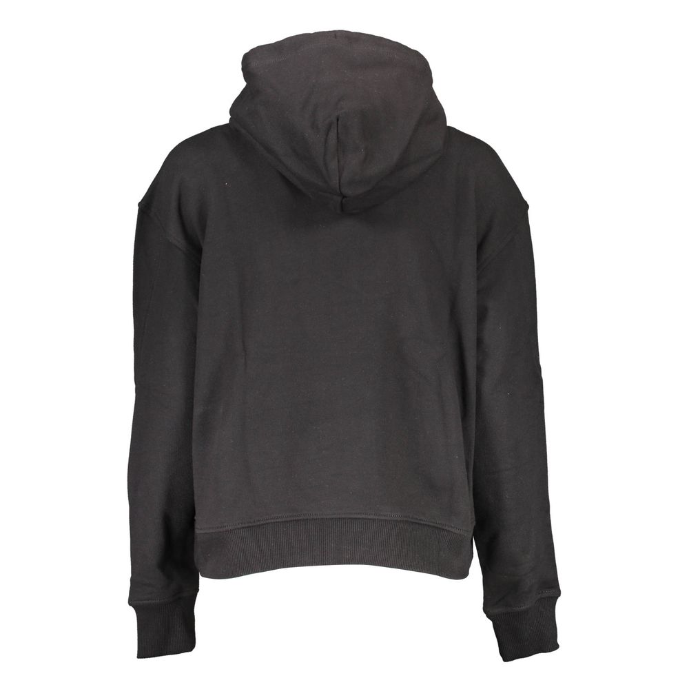 Hooded Sweatshirt Sweater by Calvin Klein for women in cotton black features an polished silhouette, showcasing refined and a sophisticated for a truly polished finish.