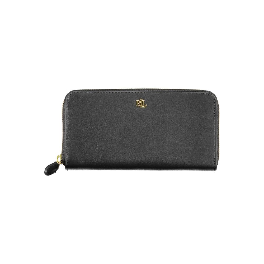 Cardholder Wallet by Ralph Lauren for women in leather black showcases a refined silhouette, artfully detailed with the signature style of the Leather Cardholder Wallet and functional card-organization coin-purse.