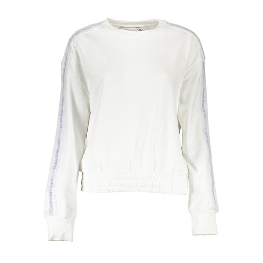 Sweatshirt Sweater by Calvin Klein for women in cotton white showcases a sumptuous silhouette, artfully finished with a sumptuous round neckline and for a sophisticated, sumptuous look.