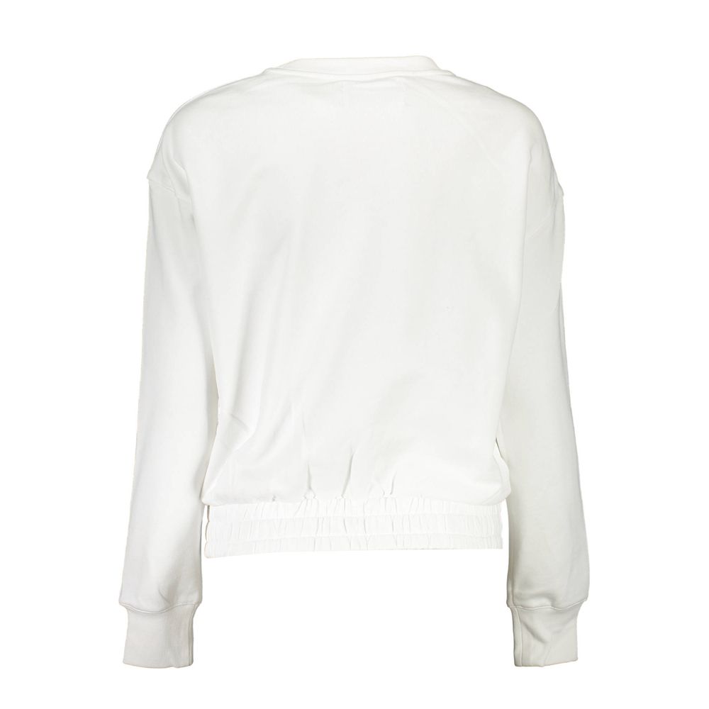 Sweatshirt Sweater by Calvin Klein for women in cotton white showcases a discreet silhouette, finished with a discreet round neckline and for a discreet look.