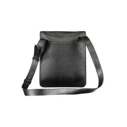 Shoulder Bag by Calvin Klein for men in polyester black presents a statuesque silhouette, showcasing a secure snap and statuesque internal-pockets with versatile shoulder-strap & adjustable-strap for a sophisticated look.