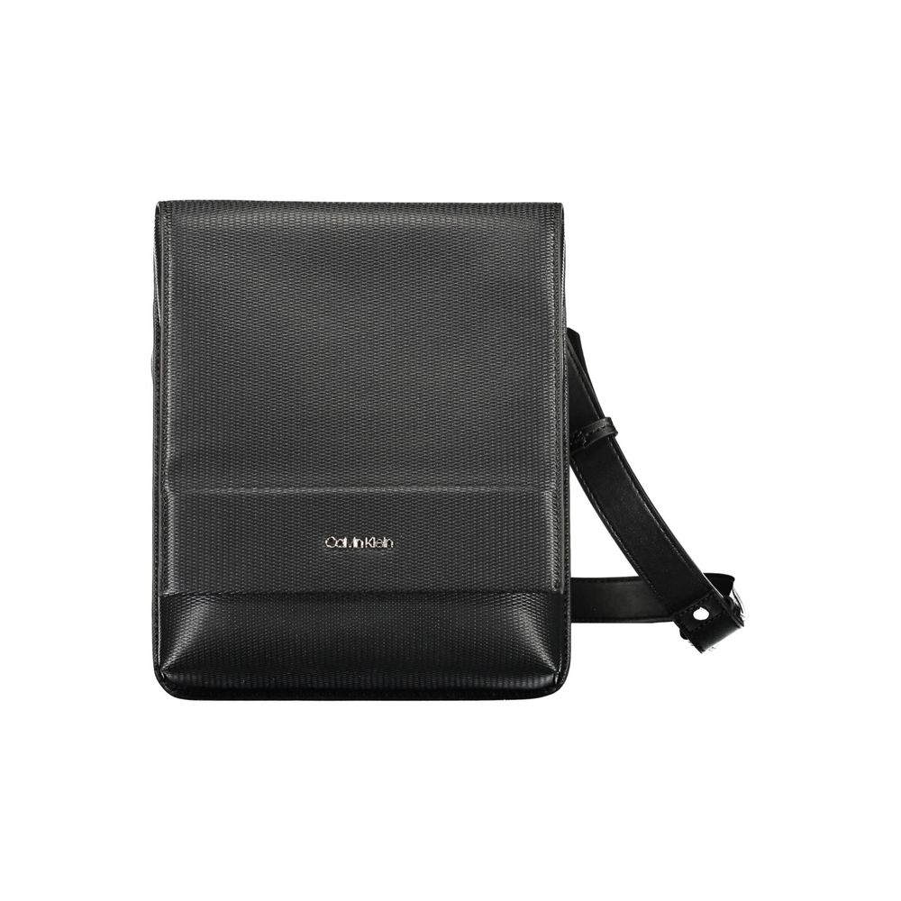 Shoulder Bag by Calvin Klein for men in polyester black features a statuesque silhouette, showcasing a secure snap and statuesque internal-pockets with versatile shoulder-strap & adjustable-strap for a statuesque finish.