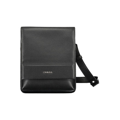 Shoulder Bag by Calvin Klein for men in polyester black features a statuesque silhouette, showcasing a secure snap and statuesque internal-pockets with versatile shoulder-strap & adjustable-strap for a statuesque finish.