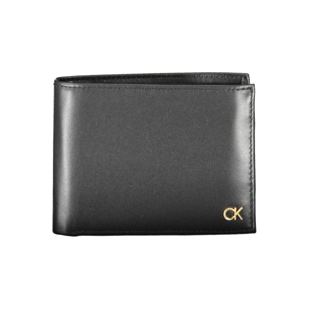 Cardholder Wallet by Calvin Klein for men in leather black showcases a refined silhouette, artfully detailed with the signature style of the Leather Cardholder Wallet and functional card-organization rfid-protection coin-purse.