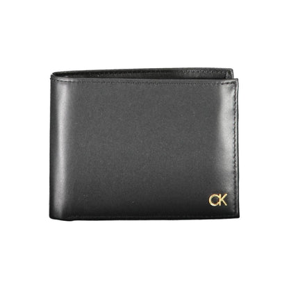 Cardholder Wallet by Calvin Klein for men in leather black showcases a refined silhouette, artfully detailed with the signature style of the Leather Cardholder Wallet and functional card-organization rfid-protection coin-purse.