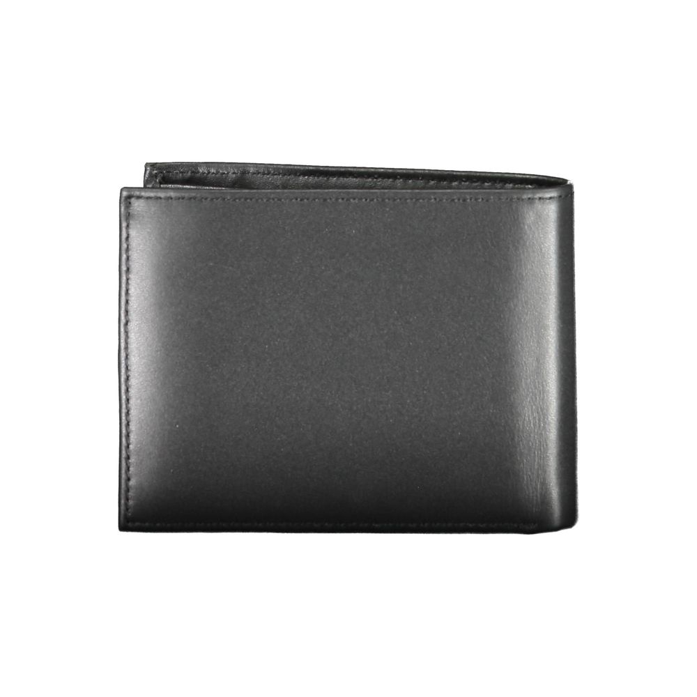 Cardholder Wallet by Calvin Klein for men in leather black presents a architectural silhouette from the Leather Cardholder Wallet collection, showcasing architectural card-organization rfid-protection coin-purse for a architectural finish.