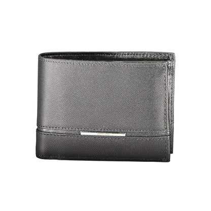 Cardholder Wallet by Calvin Klein for men in leather black presents a architectural silhouette from the Leather Cardholder Wallet collection, showcasing architectural card-organization rfid-protection coin-purse for a architectural finish.