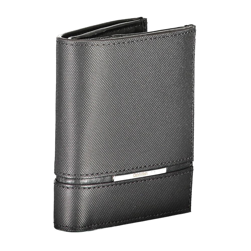 Cardholder Wallet by Calvin Klein for men in leather black showcases a discerning silhouette, artfully capturing the essence of Leather Cardholder Wallet with its functional card-organization rfid-protection coin-purse.