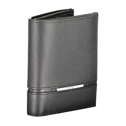 Cardholder Wallet by Calvin Klein for men in leather black showcases a discerning silhouette, artfully capturing the essence of Leather Cardholder Wallet with its functional card-organization rfid-protection coin-purse.