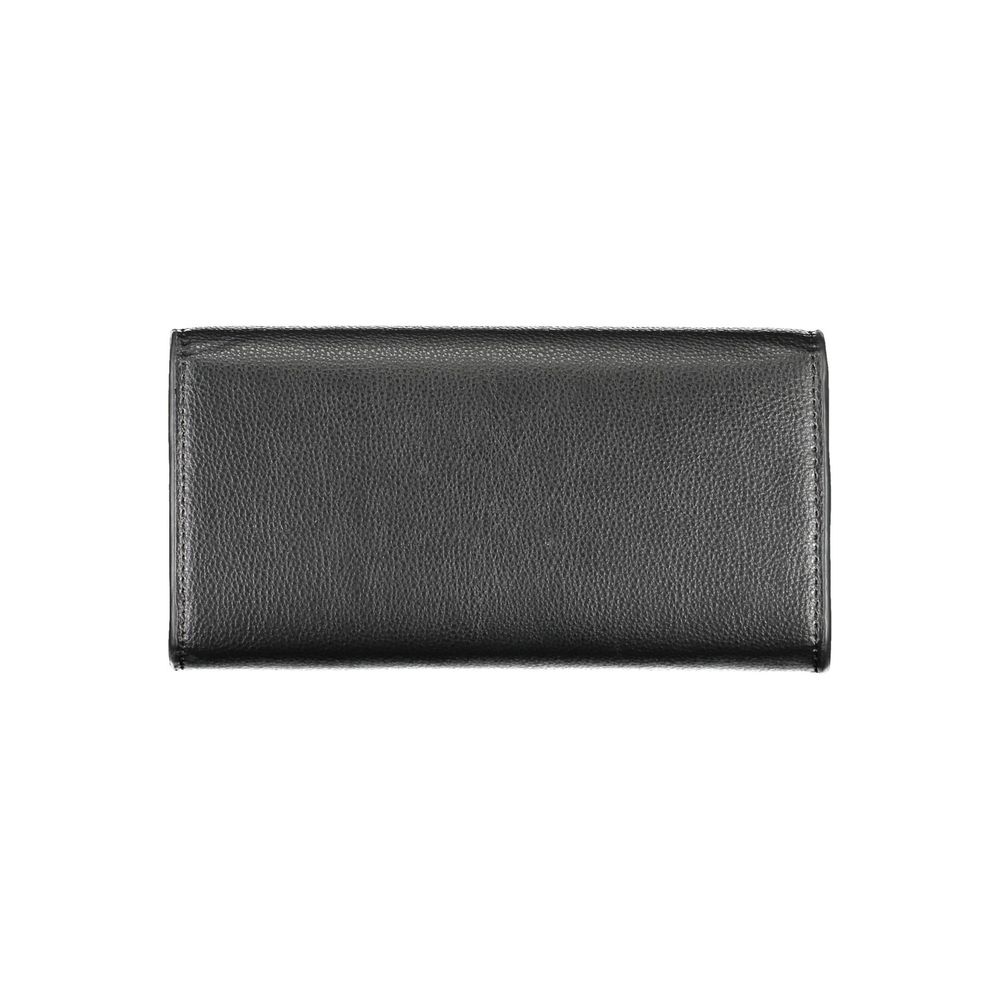 Wallet by Tommy Hilfiger for women in polyethylene black showcases a refined silhouette, artfully detailed with the signature style of the Polyethylene Wallet and functional coin-purse.